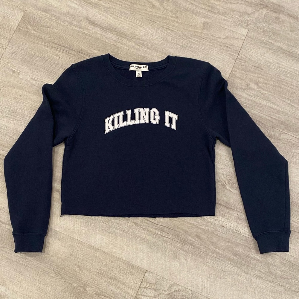 EUC Suburban Riot “Killimg It” Crop Sweatshirt